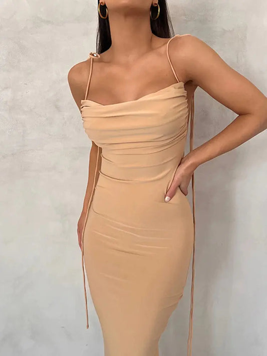 Cutout Maxi Backless Dress